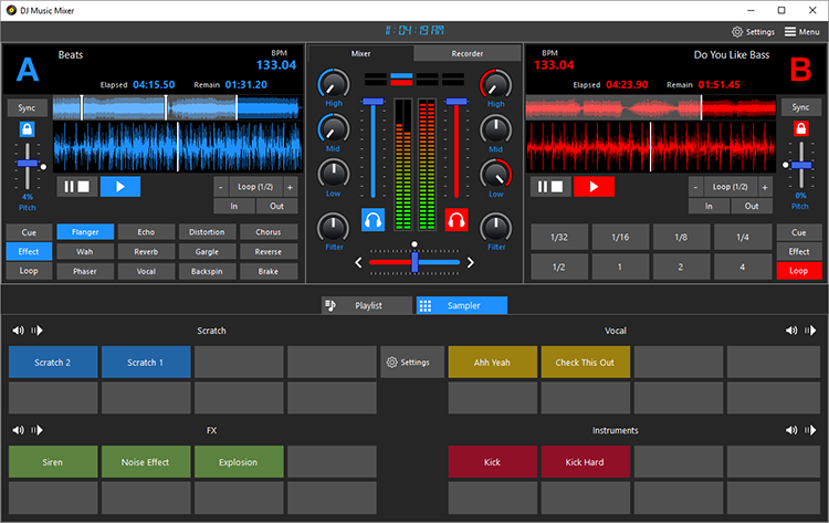 Music mixer software